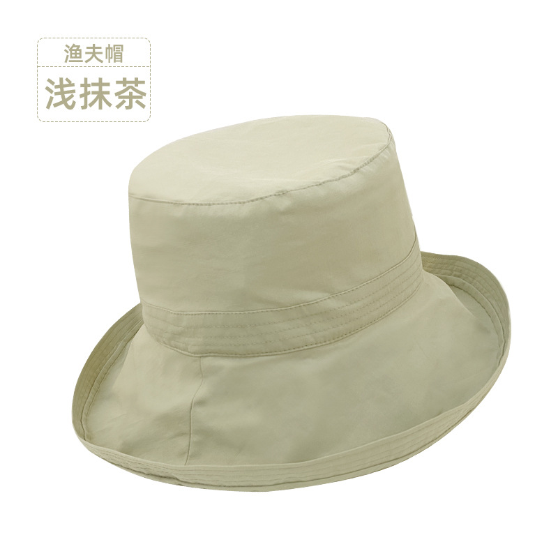 Spring Summer Japanese All-Matching Sun-Proof and Breathable Bucket Hat Solid Color Simple Sun Hat Outdoor Sports Women's Hat Wholesale