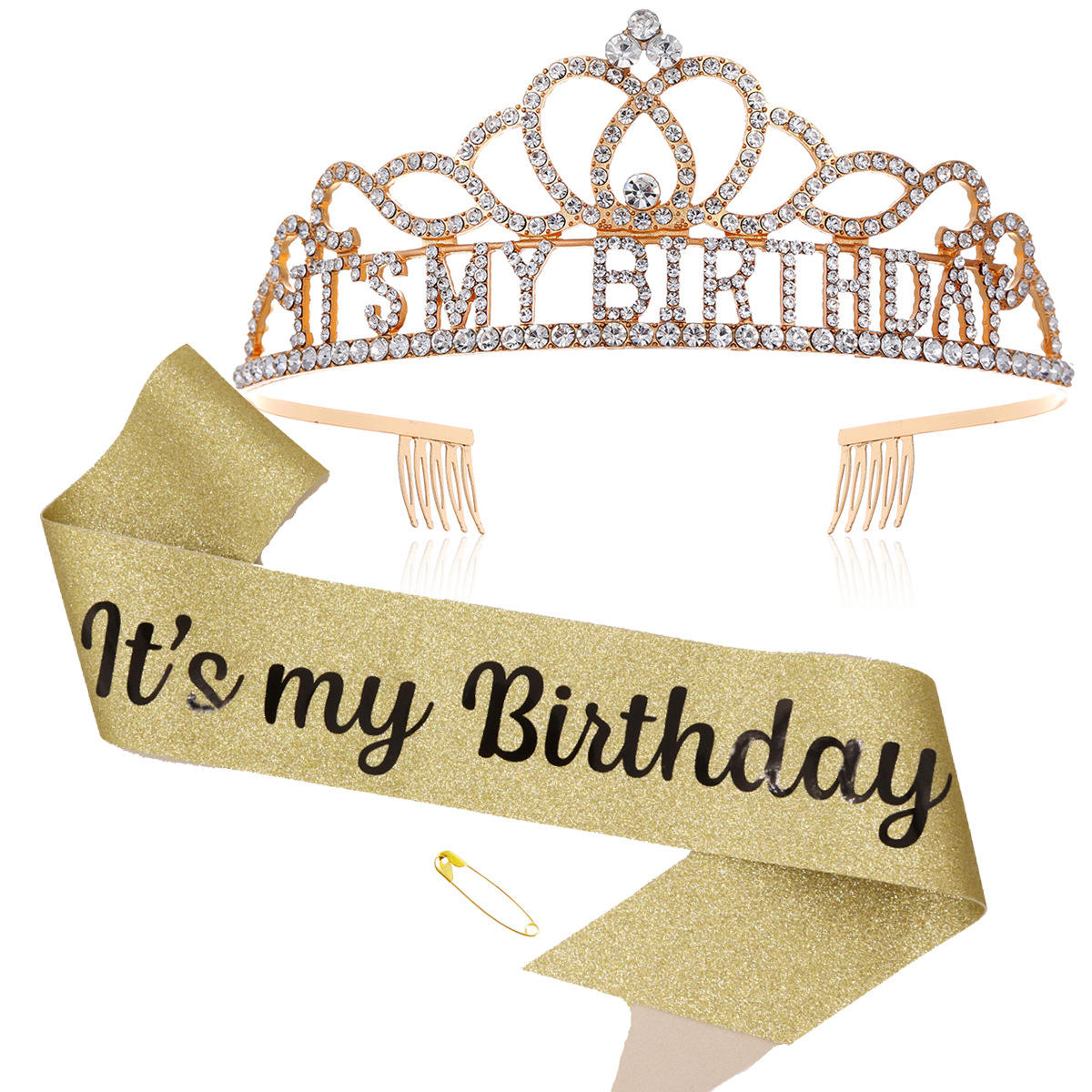 新款现货国际站it my birthday女士生日皇冠肩带礼仪带 绶带