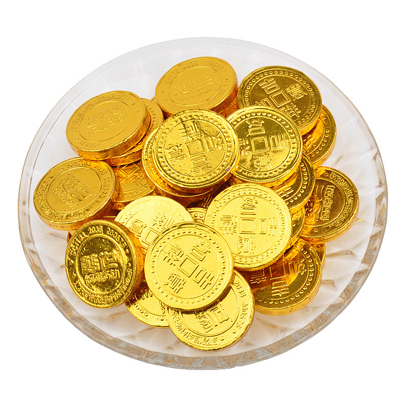 金币金元宝花生金条巧克力500g喜糖烘焙生日蛋糕装饰年货