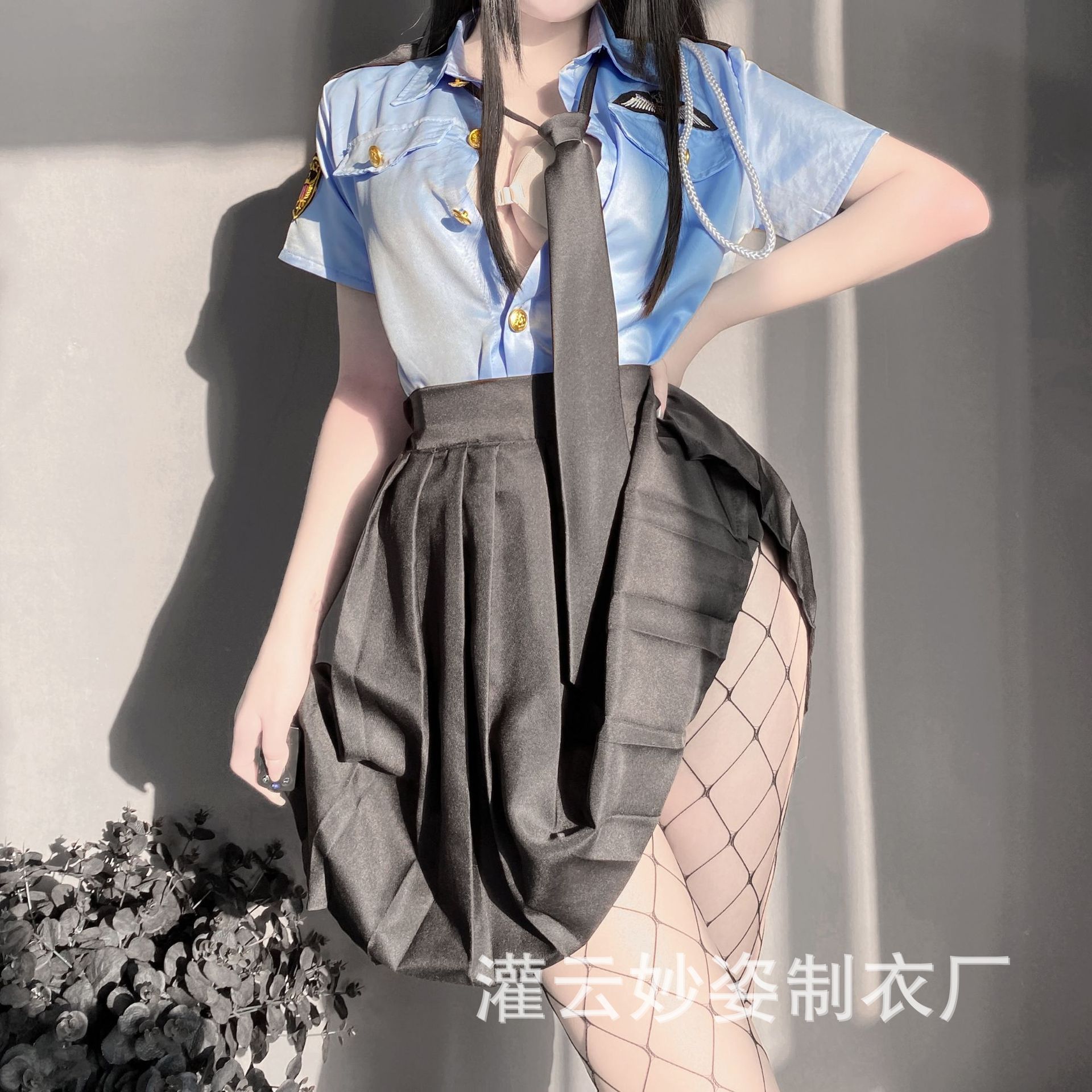 性感情趣内衣女骚激情透明内衣制服诱惑开档免脱女仆装睡衣挑逗