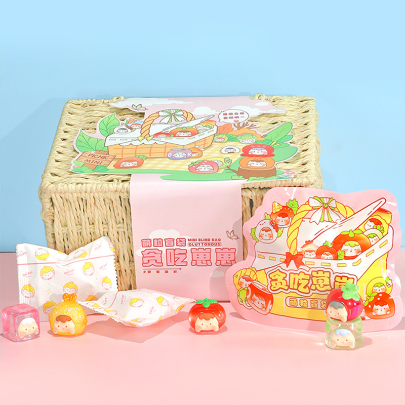 新品贪吃崽崽萌粒盲袋潮玩手办正版盲盒装饰创意桌面办公室摆件批