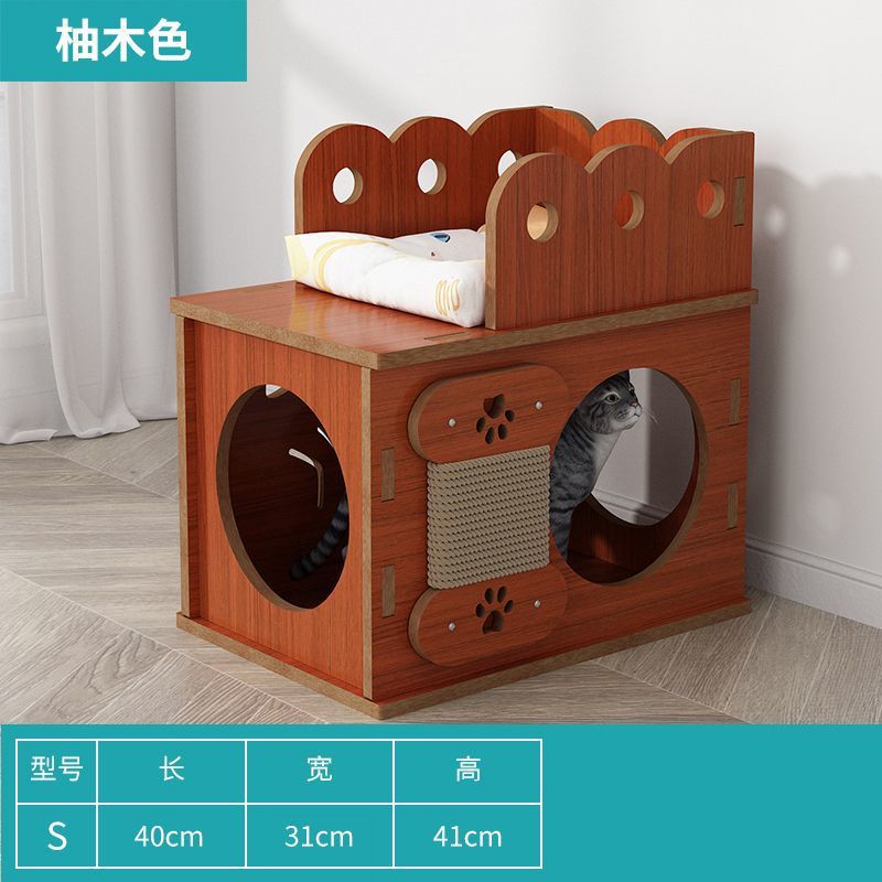 Cat Nest Summer Cool Nest Cat a Facility for Children to Bore Four Seasons Universal Cat Tunnel Cat Scratch Board Nest Cat House Villa Small Dog Pet Bed