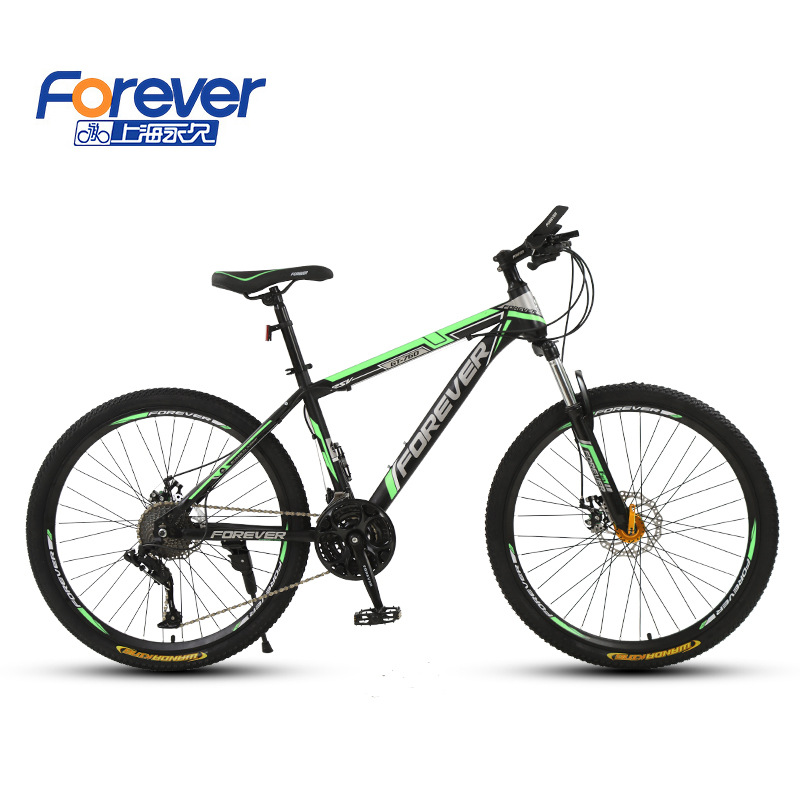 Shanghai Forever Brand Middle School Student Double Shock Absorber Variable Speed off-Road Bicycle Mountain Bike Double Disc Brake Bicycle