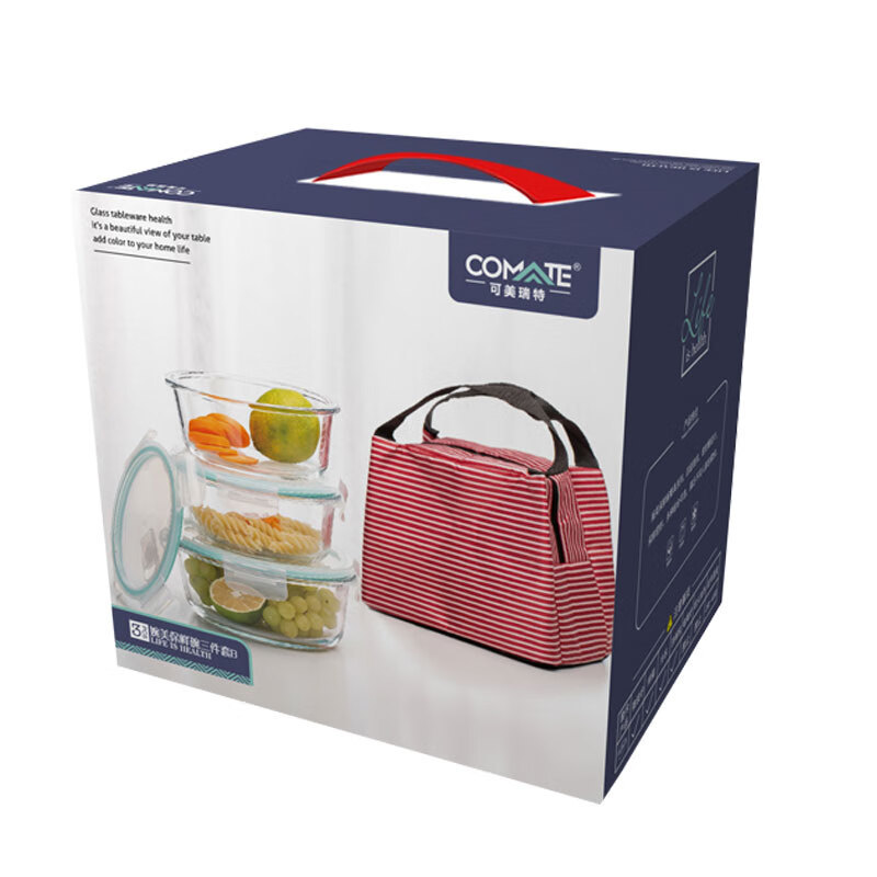 crisper heat-resistant glass wanmei freshness bowl three-piece set household glass fresh bowl freshness bowl gift box wholesale microwave oven