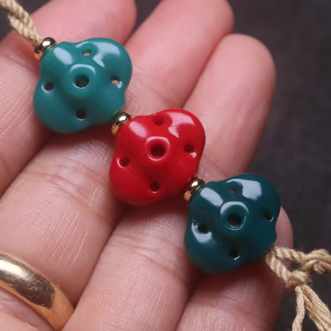 雪巴琉璃果冻玉化料五眼六通鱼嘴背云隔珠菩提手串手链配饰-阿里巴巴