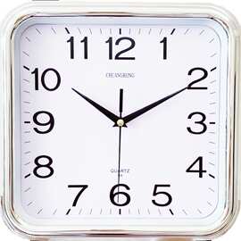 新款塑料静音挂钟创意简约时尚12英寸good石英钟正方形掛鐘30厘米