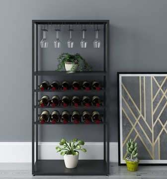 可拆装黑色金属落地红酒架 wine display stand【尺寸可定制】