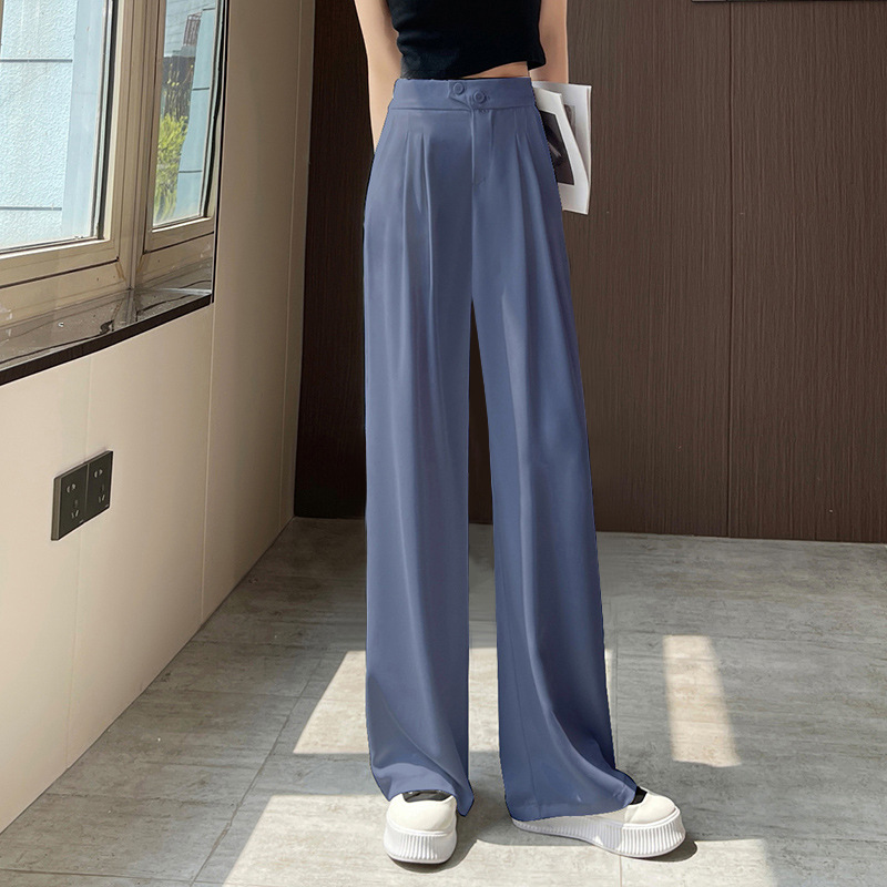 Women's Wide-Leg Pants Thin Large Size Women's Clothing High Waist Drooping Straight Casual Women's Business Suit Mop Pants Wholesale