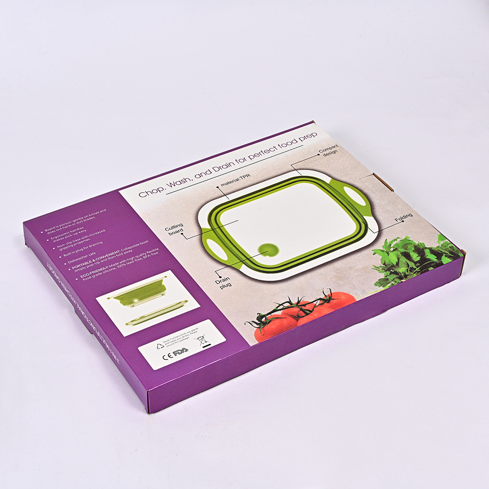 折叠菜盆英文版彩盒 外贸面盆厨房水龙头包装盒瓦楞飞机盒子厂家