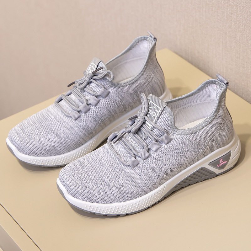 Women's Shoes 2023 Summer Foreign Trade Women's Shoes Cross-Border Versatile Casual Sneaker Pumps Flying Woven Women's Shoes Factory Wholesale