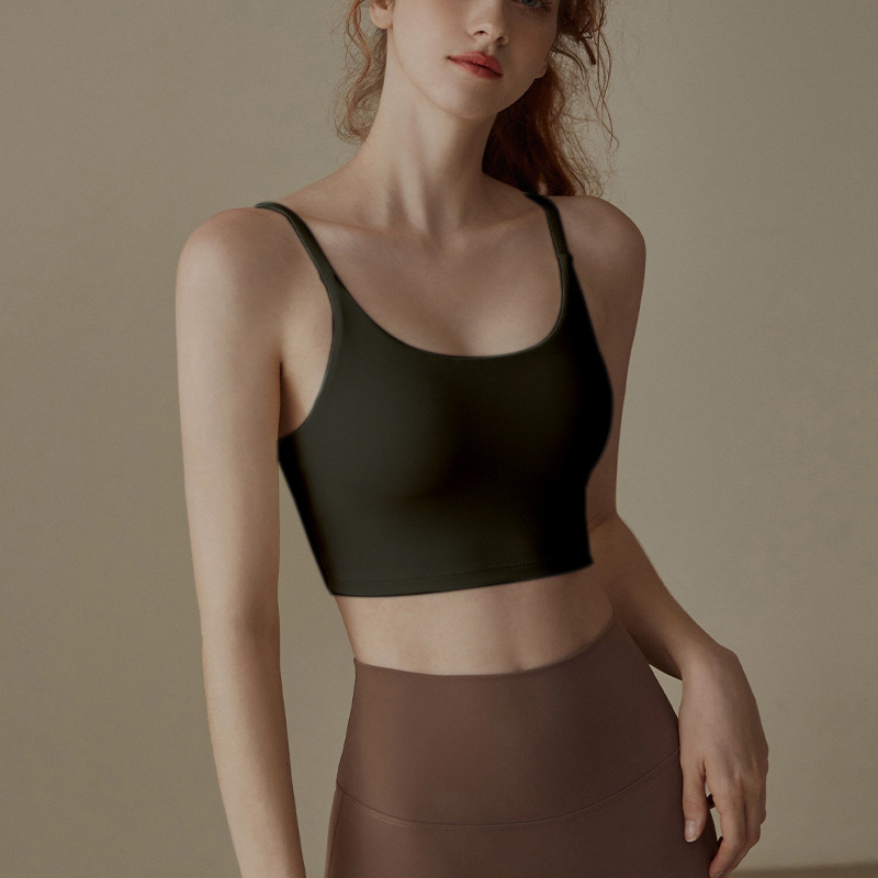 Sports Underwear Women's Summer Thin Outer Wear Shockproof Backless Bra Running Workout Vest Yoga Clothes