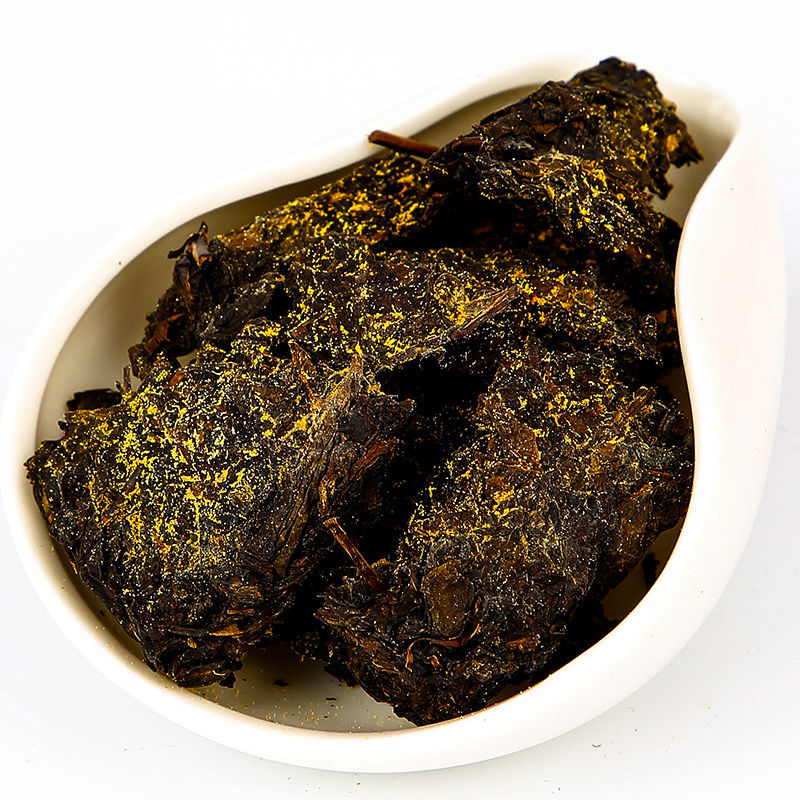 黑茶泾阳茯茶金花茯砖茶伏茶陕西特产西安茶叶陕西官茶礼盒装500g