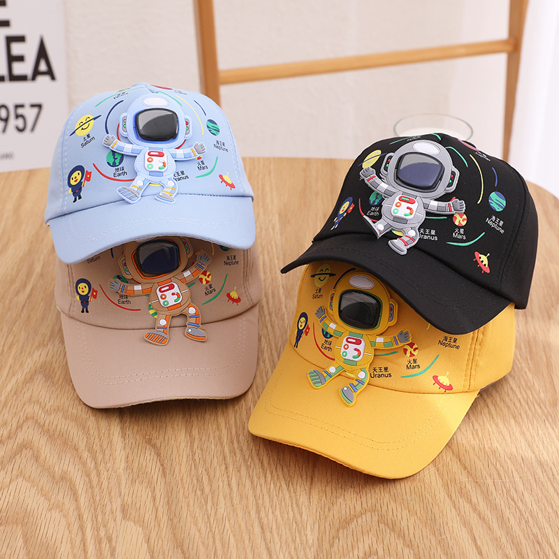 Spaceman Astronaut Children's Peaked Cap Baseball Cap Spring New Children's Hat 3-7 Years Old Baby Peaked Cap