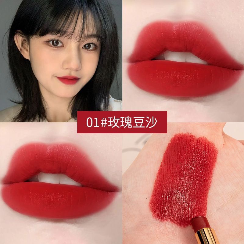 Small White Leather Small Thin Tube White Leather Gilding Velvet Lipstick No Stain on Cup Tiktok Fast Hand Hot List Cheap Lipstick Wholesale Generation