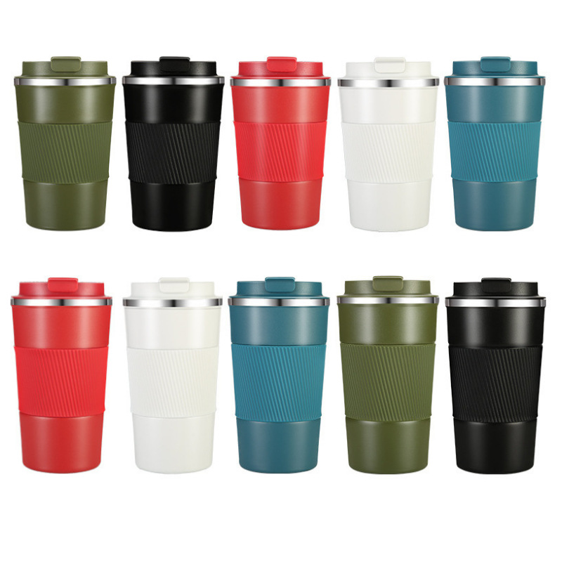 Cross-Border Hot Selling Coffee Cup 304 Leather Cover Cup Creative Stainless Steel Car Heat Preservation Water Cup Leak-Proof Vacuum Cup