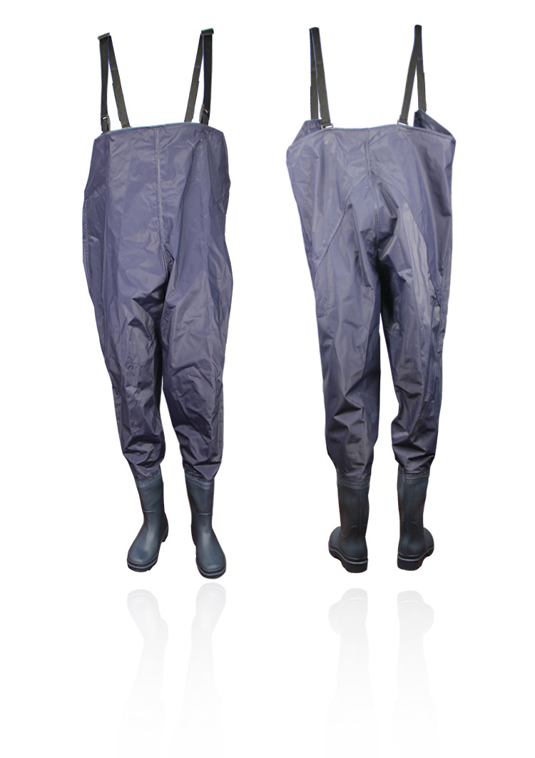 下水裤 85丝加厚连体涉水裤迷彩钓鱼防水服pvc雨裤捕鱼钓鱼半身裤