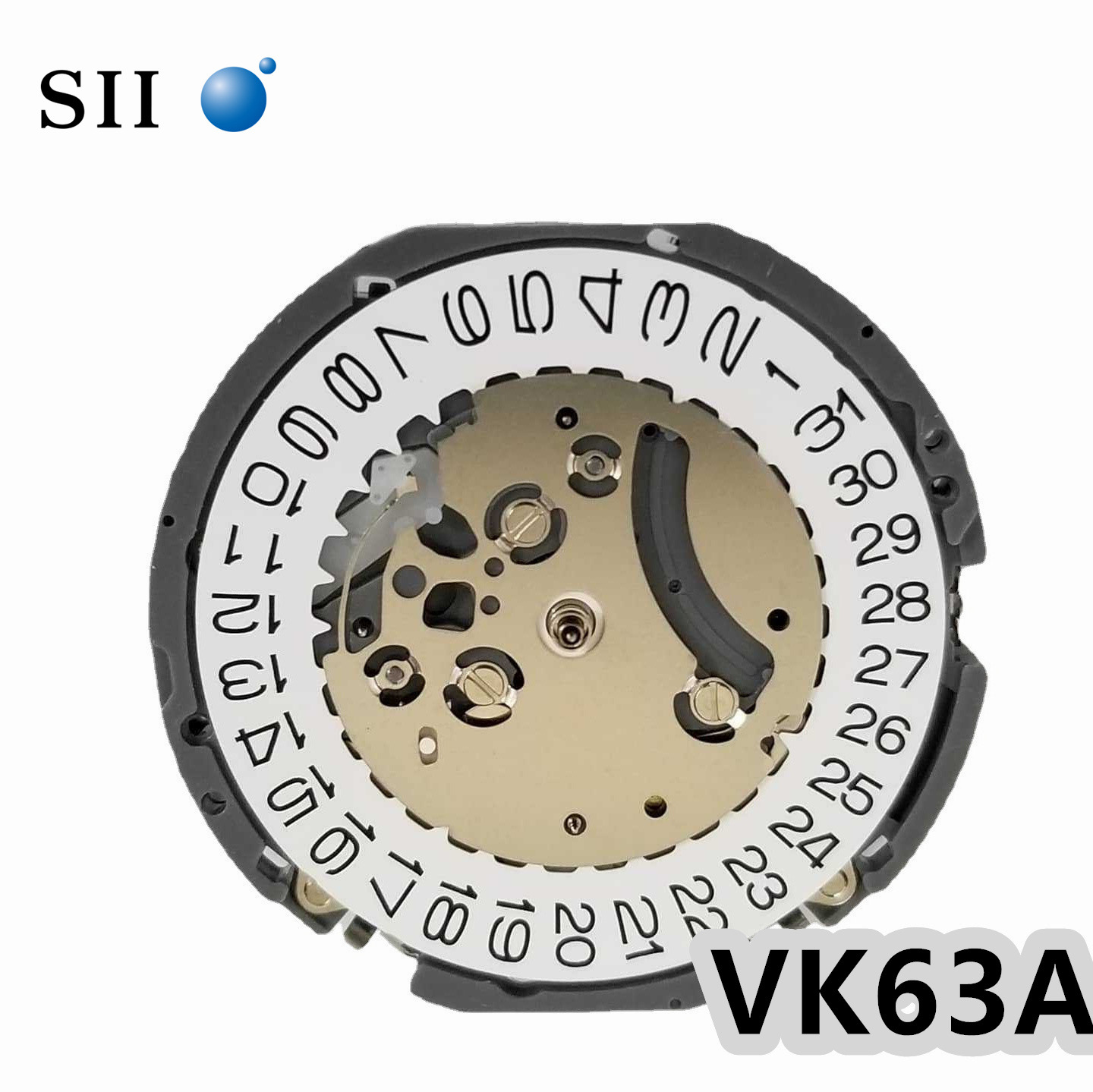 批发原装日本 vk63a 石英机芯六针三点位单日历6针3位电子表芯
