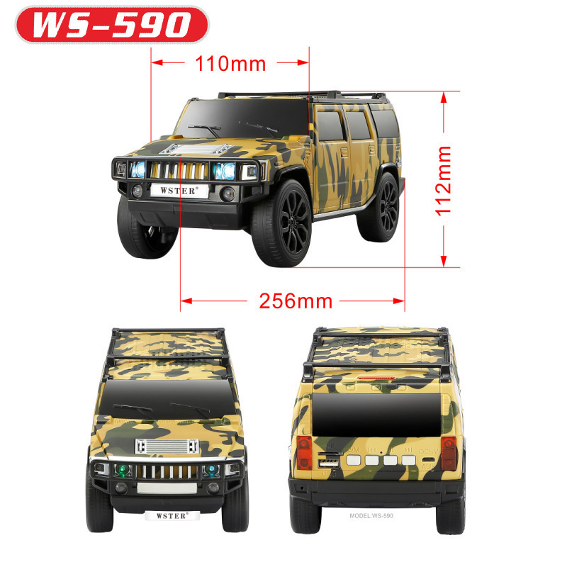 跨境电商新款ws590悍马车模蓝牙音响超重低音炮音响大音量tws音箱