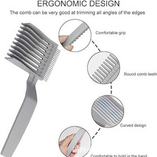 跨境新款男士剪发梳平头梳子理发店防静电修边推剪顺发梳理