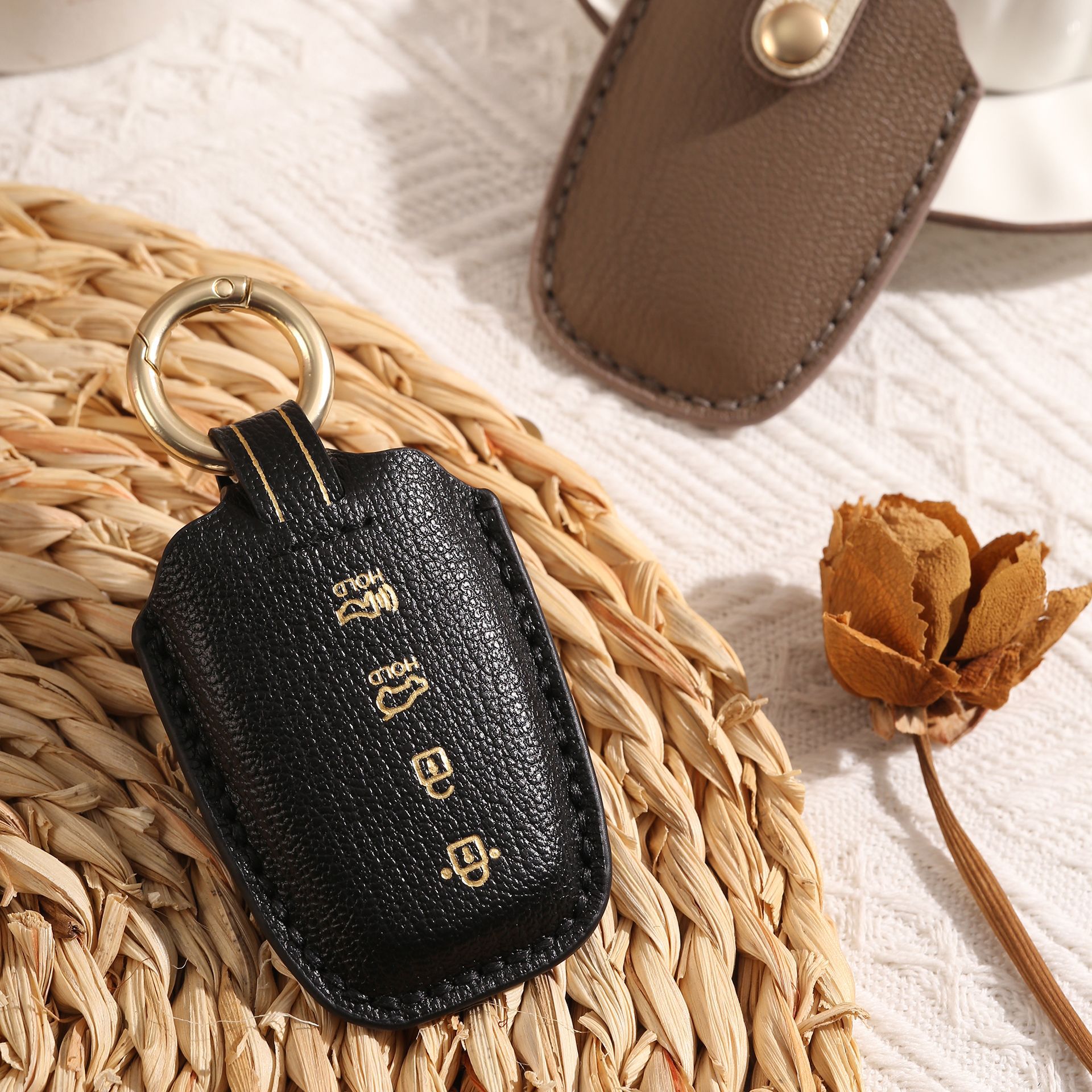 定制钥匙套适用于北京现代ix45汽车纯手工缝线高档钥匙保护壳扣