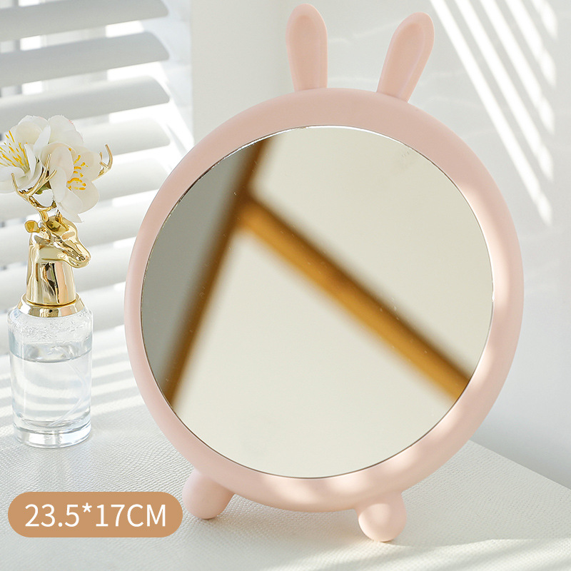 Cartoon Cute Rabbit Bear Makeup Mirror Girl Heart Student Dormitory Desktop Desktop Princess Mirror Home Mirror
