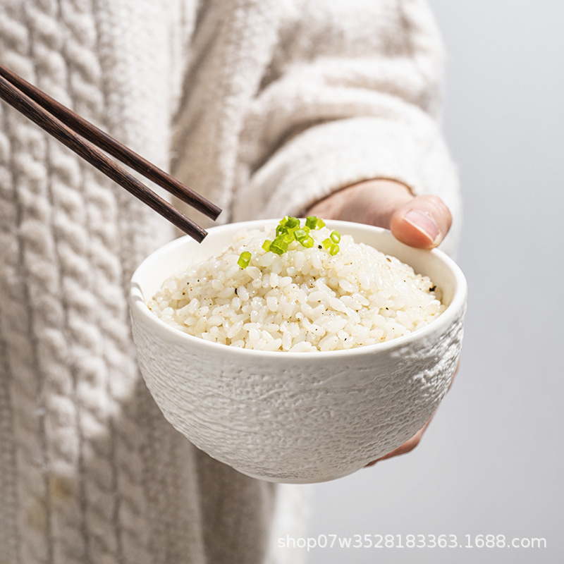 日式家用米饭碗陶瓷碗大汤碗简约岩石餐具饭碗磨砂碗面碗吃饭小碗