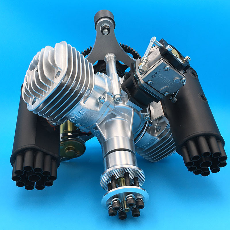 2021新dle170ml超轻形动力伞汽油发动机双缸电启动引擎带螺旋桨