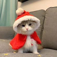 包邮猫咪狗狗圣诞可爱服饰幼猫小型犬泰迪比熊英短布偶圣诞节斗篷