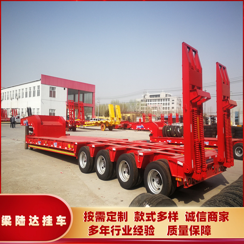 大型货物运输轴线车 13米三线六轴 四线八桥低平板半挂车结构合理