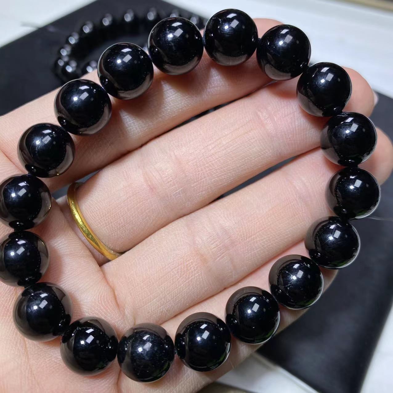 天然黑碧玺手串6a高净体10mm手链 diy散珠饰品 厂家批发-阿里巴巴