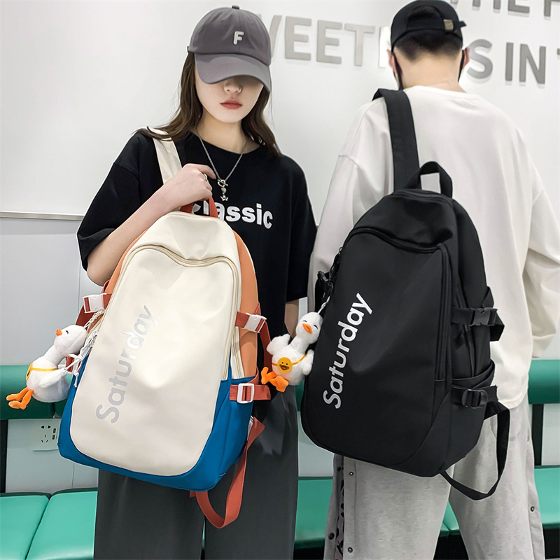 Large Capacity Schoolbag Men's 2022 Junior High School Girls High School Student Backpack College Student Design Sense Ins Style Backpack