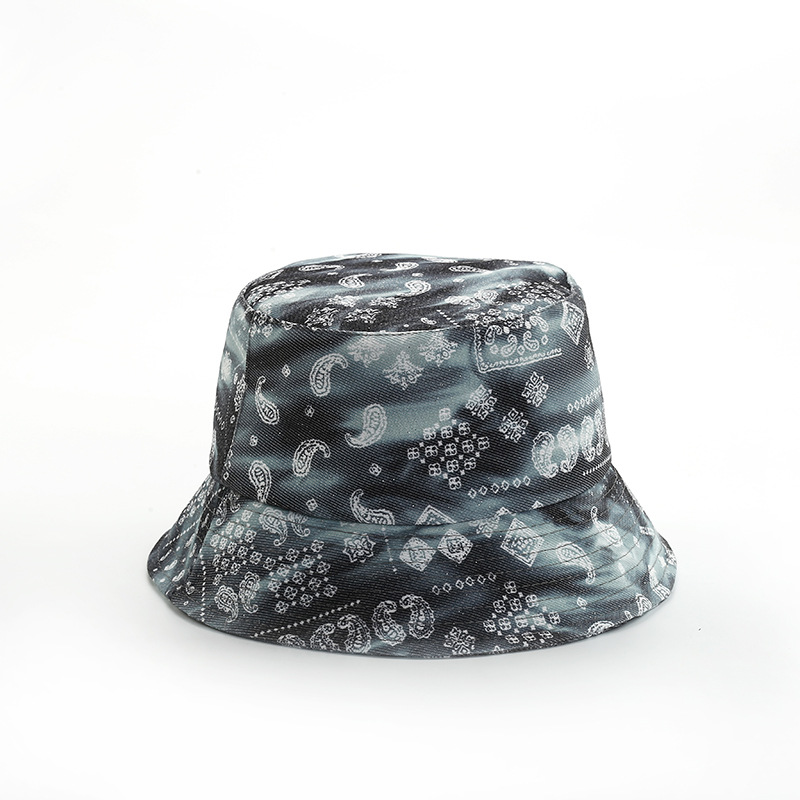 European and American Tie-Dye Men's and Women's Bucket Hat Spring and Summer Sun-Proof Sun-Proof All-Matching Medium Brim Casual Hat Foreign Trade Four Seasons Wholesale