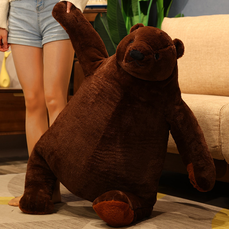 新趣味站姿公仔可爱创意棕熊毛绒玩具大号仿真熊玩偶抱枕坐垫靠垫