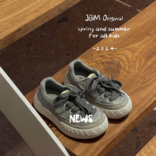 儿童网面运动鞋JBM春夏新款单网透气休闲板鞋男女童魔术鞋德训鞋
