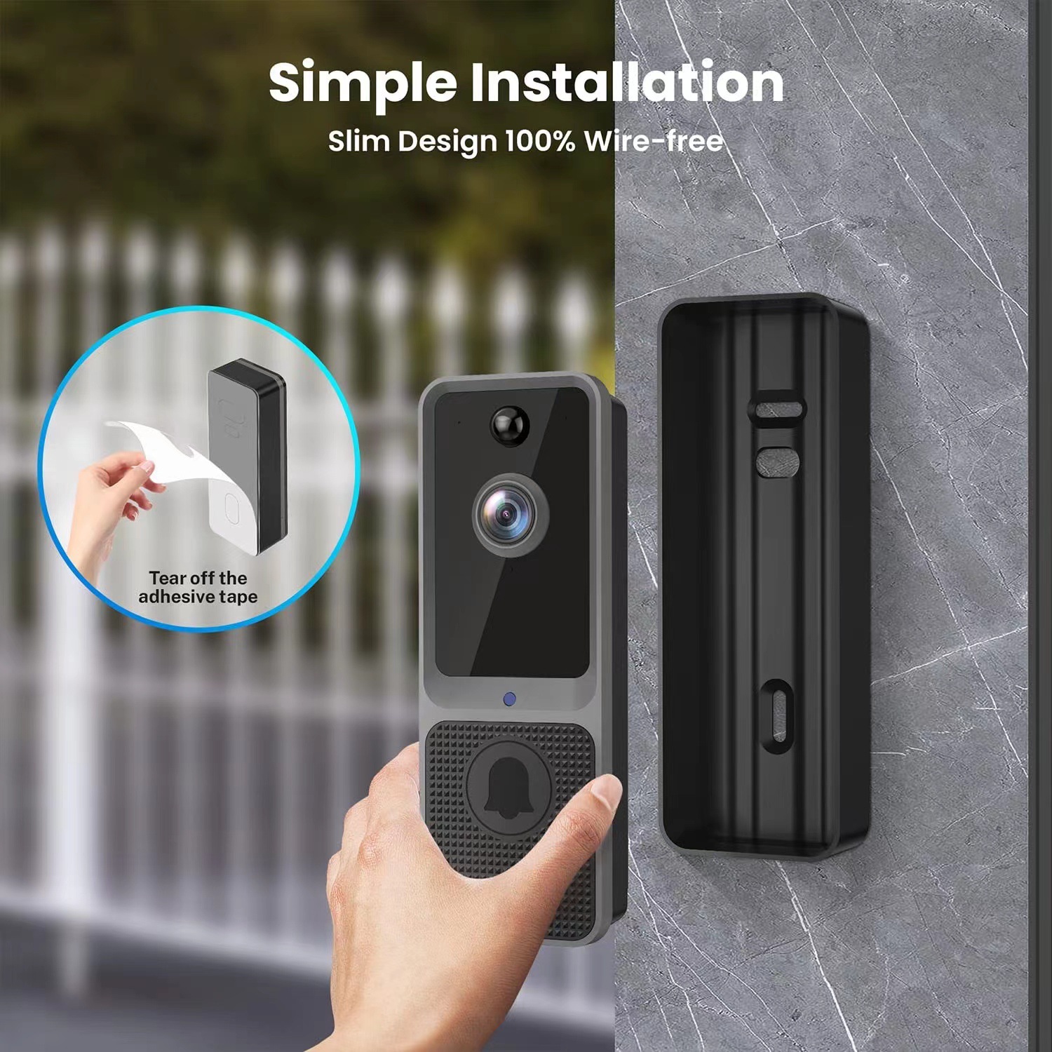 Wireless Video Doorbell Camera Low Power Consumption Smart WiFi Wireless Cat Eye Night Vision HD Intercom