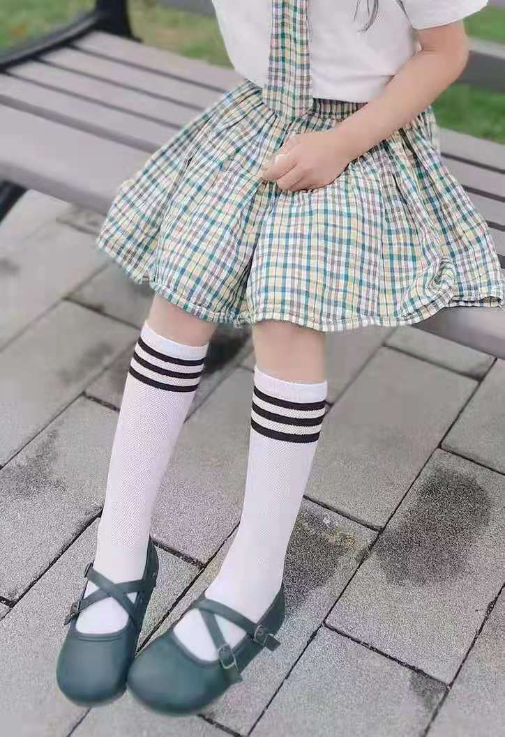 儿童中筒袜三条杠校服袜六一儿童节学生表演袜足球演出训练舞蹈袜