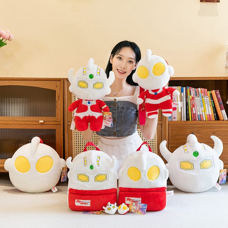 新款q版奥特曼公仔泰罗毛绒玩具书包卡通玩偶毛绒双肩包生日礼物