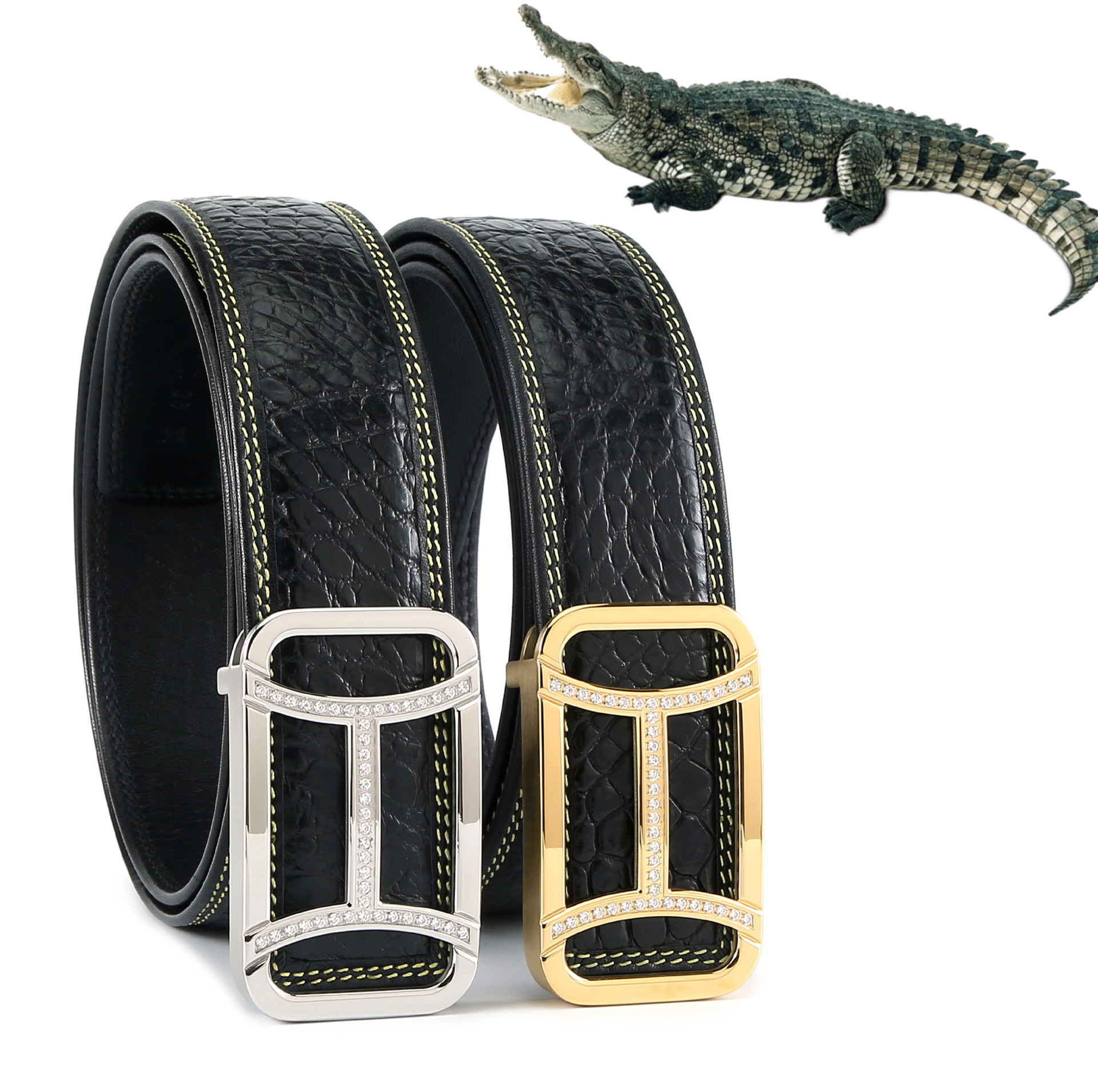 奢华鳄鱼皮裤带