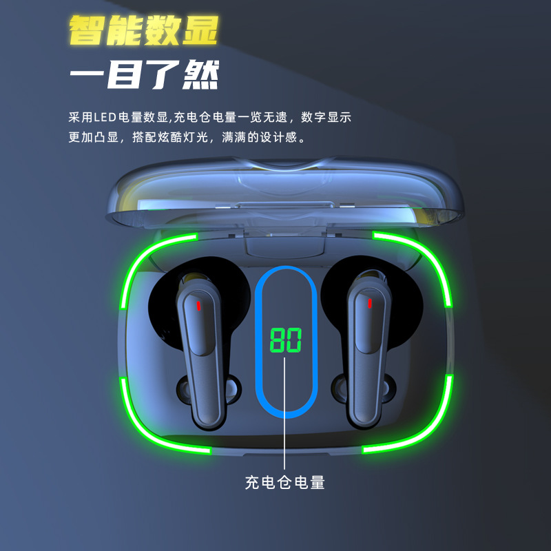 New Pro70 Cross-Border Foreign Trade A6s F9 TWS Bluetooth Headset Sports Semi-in-Ear Transparent Warehouse Wireless Charger