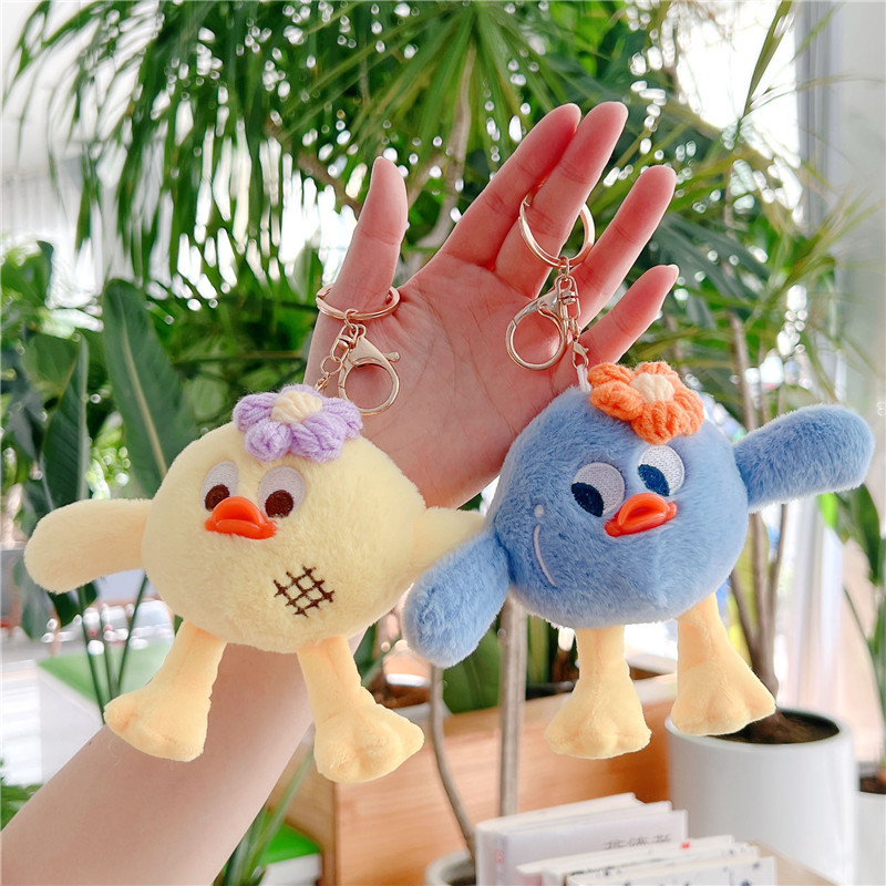 Internet Celebrity Cute Big Eye Monster Plush Toy Doll Chicken Pendant Cartoon Bird Bag Pendant Key Ring Baby