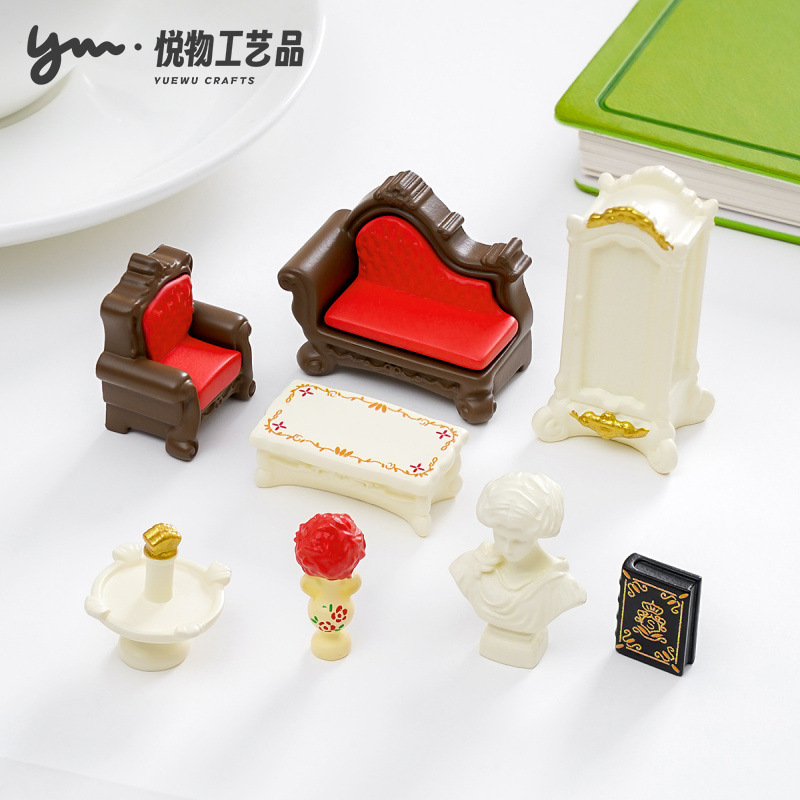 创意欧式奢华贵妃椅家具系列 娃娃屋diy装饰品配件迷你桌面小摆件