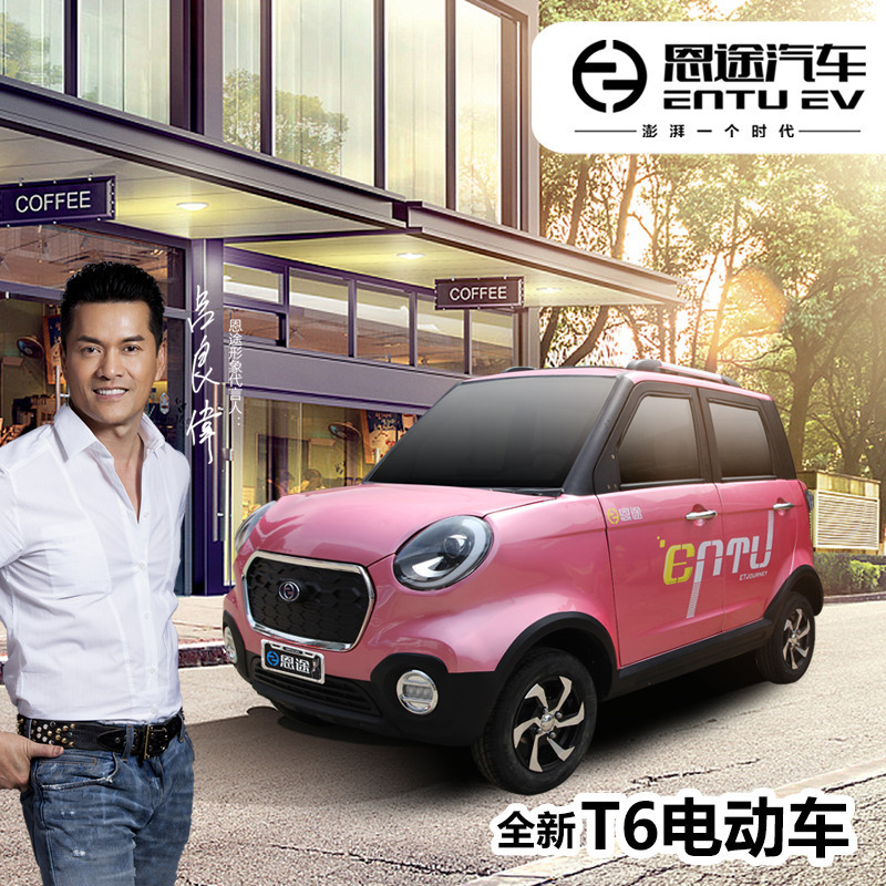 恩途电动四轮车t6家用女性新能源汽车带空调代步电瓶车迷你轿车