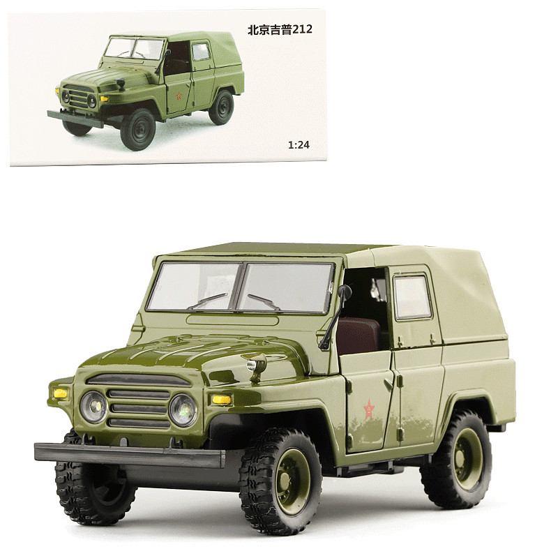 1/28吉普212军事模型声光回力开门仿真合金汽车模型男孩玩具车
