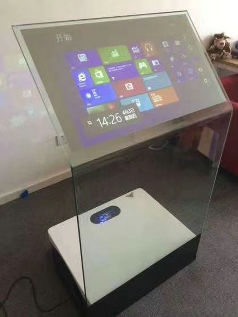 透明触控水晶讲台多媒体触摸空灵一体机 全息空灵悬浮成像投影屏