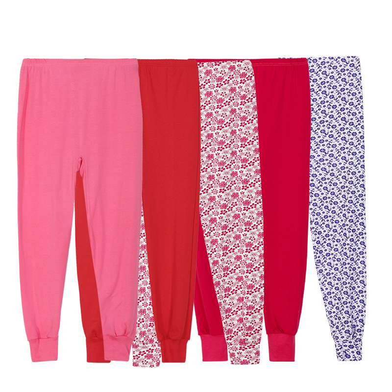 中老年大码女士秋裤单件老式宽松碎花线裤高腰奶奶印花打底衬裤