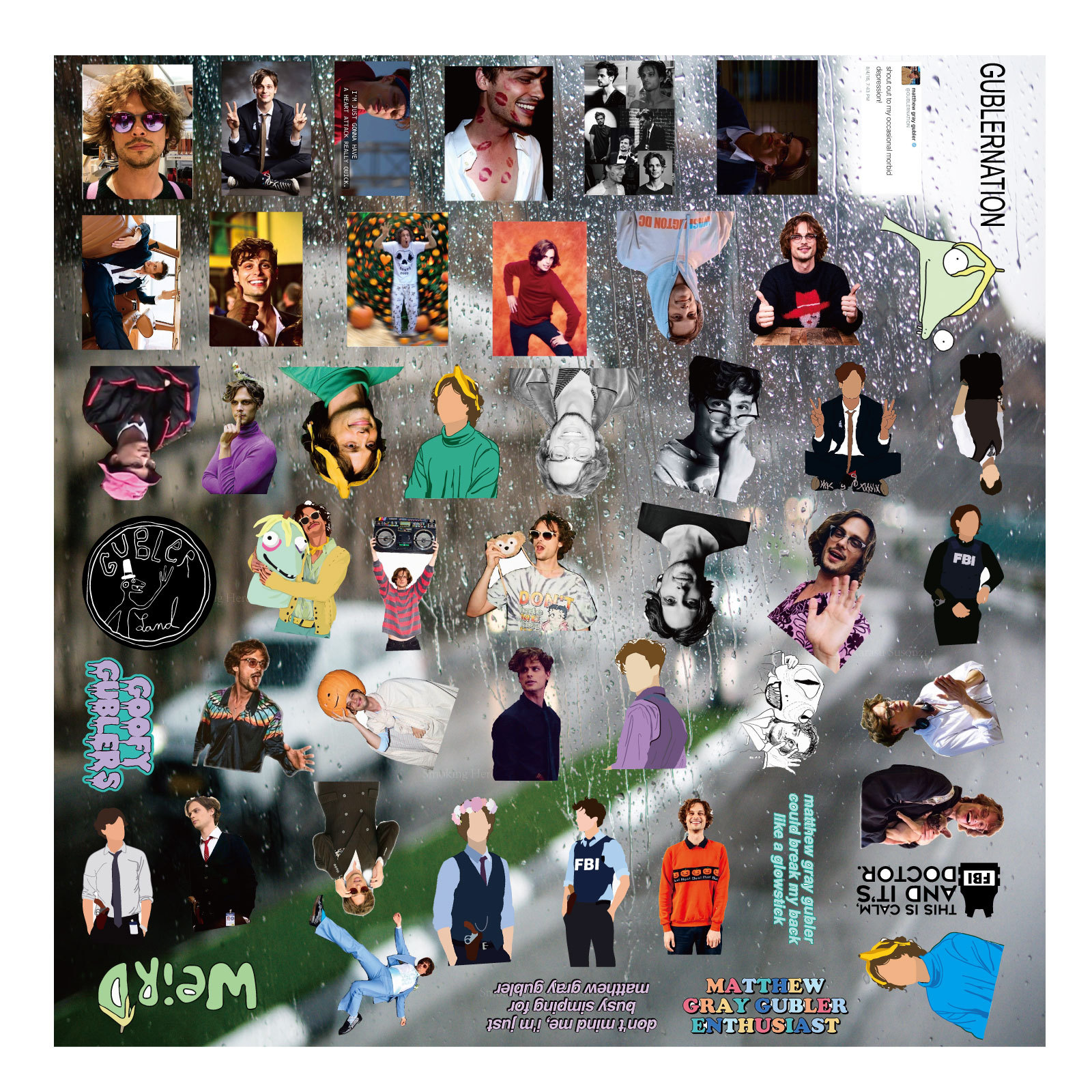 马修格雷卡通涂鸦a3大套uv转印贴纸3d立体镂空水晶标签logo贴纸