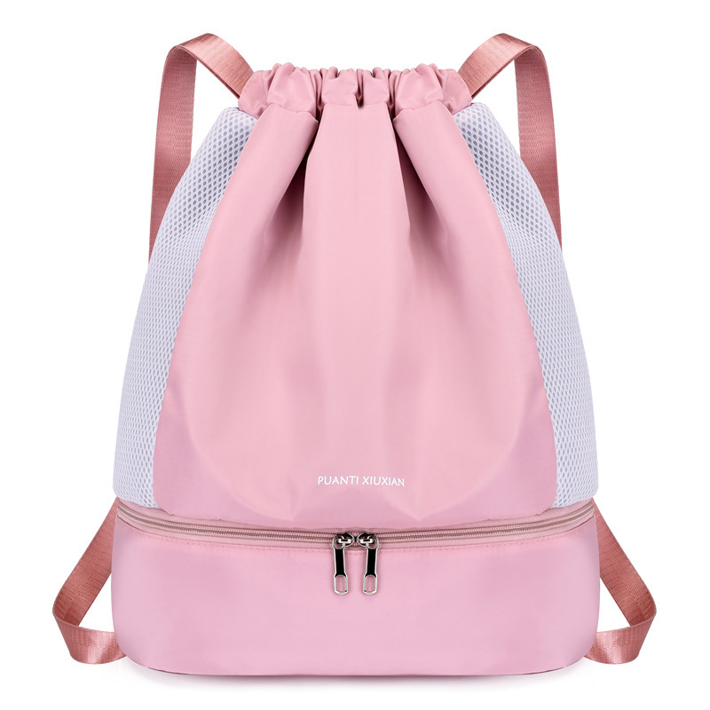 New Drawstring Backpack Women's Leisure Travel Sports Backpack Korean Fashion Nylon Cloth Bag Fitness Bag Factory Wholesale