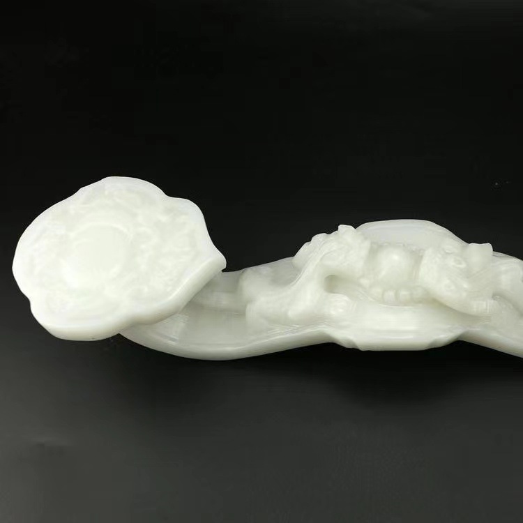 阿富汗玉汉白玉如意摆件雕刻玉如意镇宅风水保平安白玉装饰工艺品