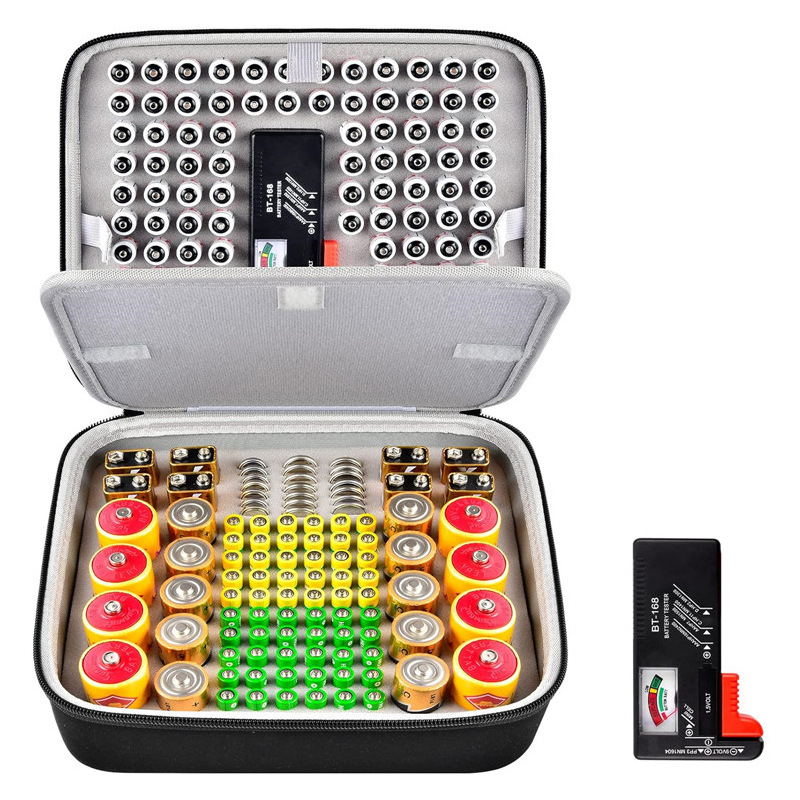 EVA电池收纳盒 适用于AA AAA 9V C D 和 BT-168 电池测试仪EVA包