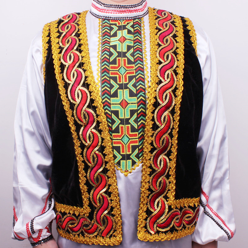 新疆舞维族舞男士马甲背心外搭外套民族特色广场舞坎肩短款男装